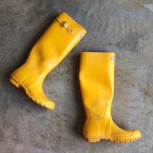Tall Yellow Hunter Rain Boots